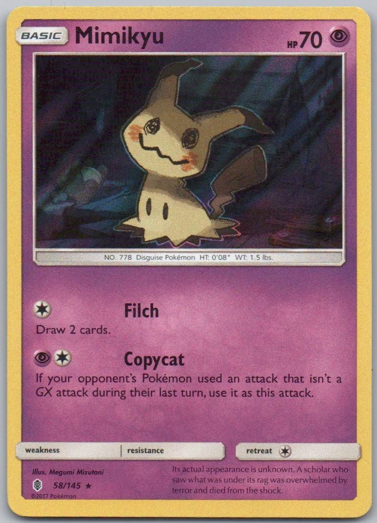 Mimikyu 58 Holo Psychic Card - Guardians Rising