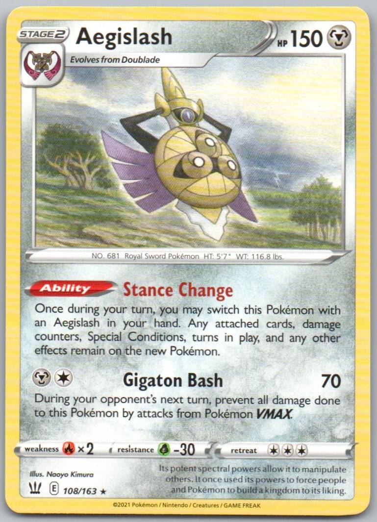 Aegislash 108 Normal Metal Card - Battle Styles