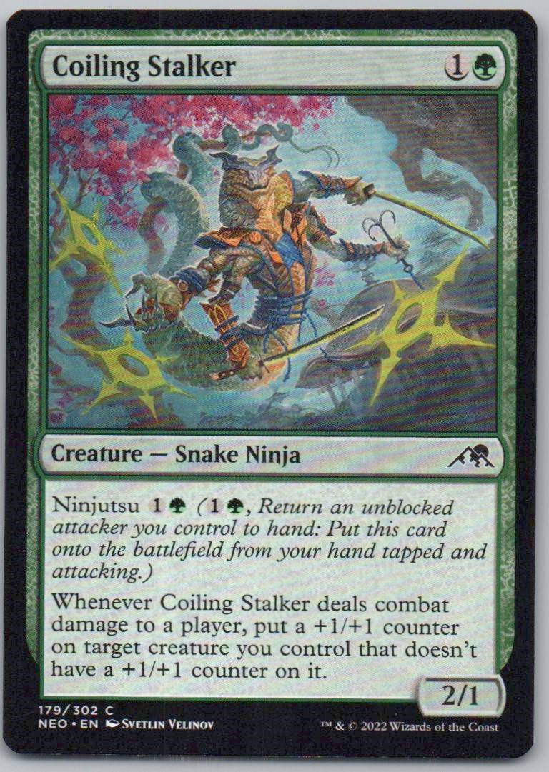 Coiling Stalker 179 Normal Creature Card - Kamigawa: Neon Dynasty