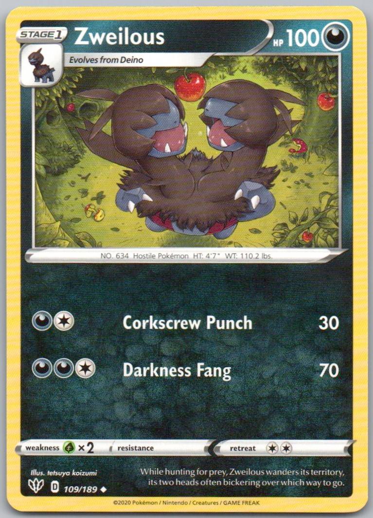 Zweilous 109 Normal Darkness Card - Darkness Ablaze