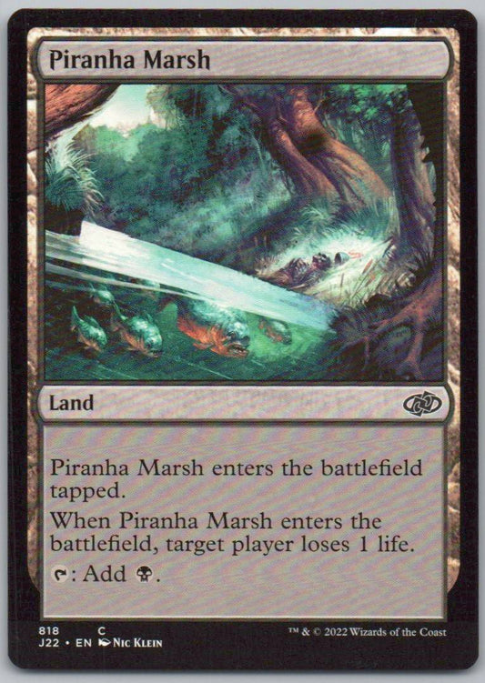 Piranha Marsh 818 Normal Land Card - Jumpstart 2022