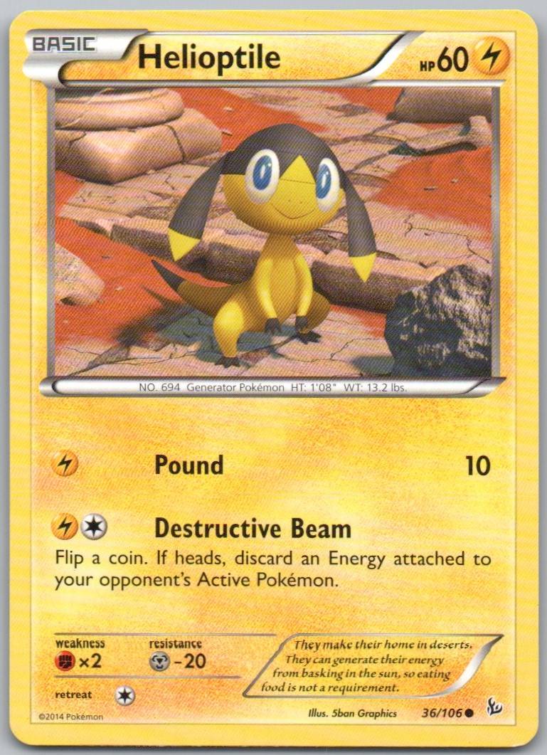 Helioptile 036 Normal Lightning Card - Flashfire