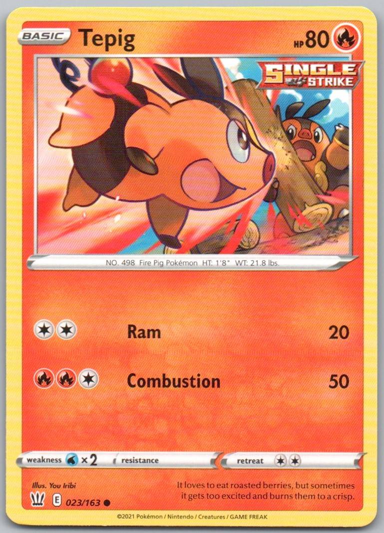 Tepig 023 Normal Fire Card - Battle Styles