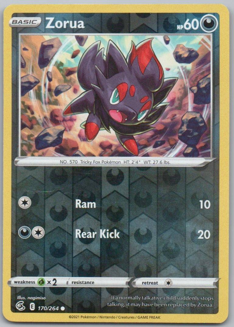 Zorua 170 Normal Darkness Card - Fusion Strike