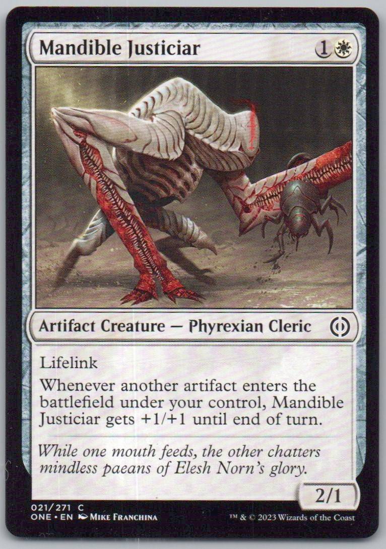 Mandible Justiciar 21 Normal Artifact Card - Phyrexia: All Will Be One