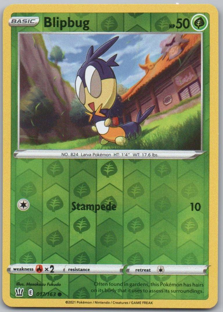 Blipbug 017 Reverse Holo Grass Card - Battle Styles