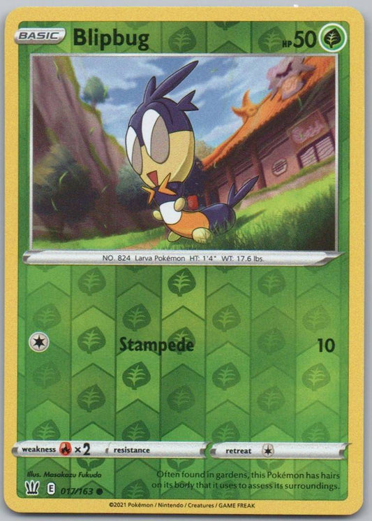 Blipbug 017 Reverse Holo Grass Card - Battle Styles