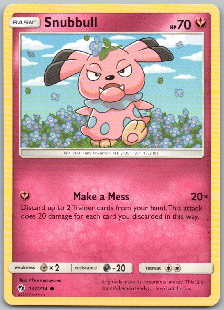 Snubbull 137 Normal Fairy Card - Lost Thunder