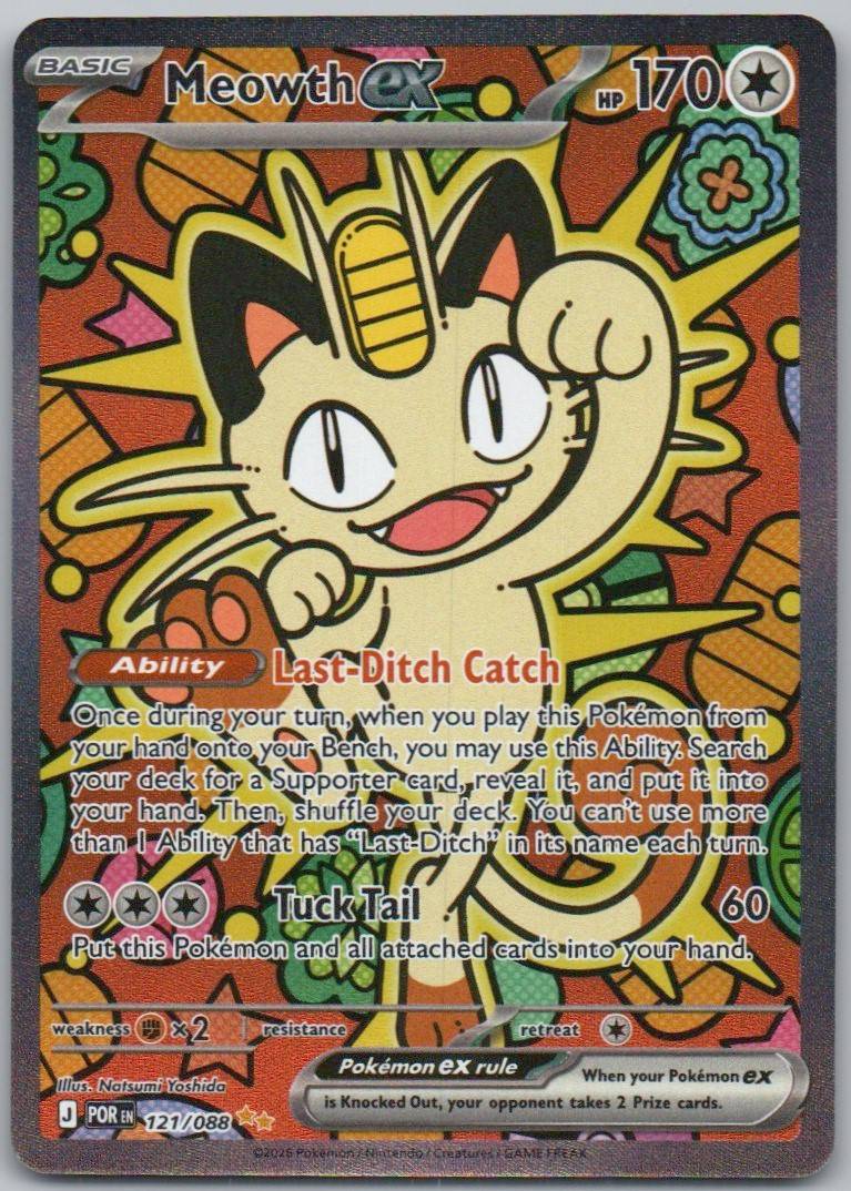 Meowth ex 121 Holo Colorless Card - Perfect Order
