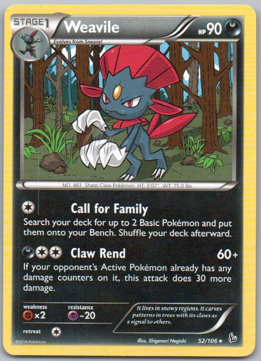 Weavile 052 Normal Darkness Card - Flashfire