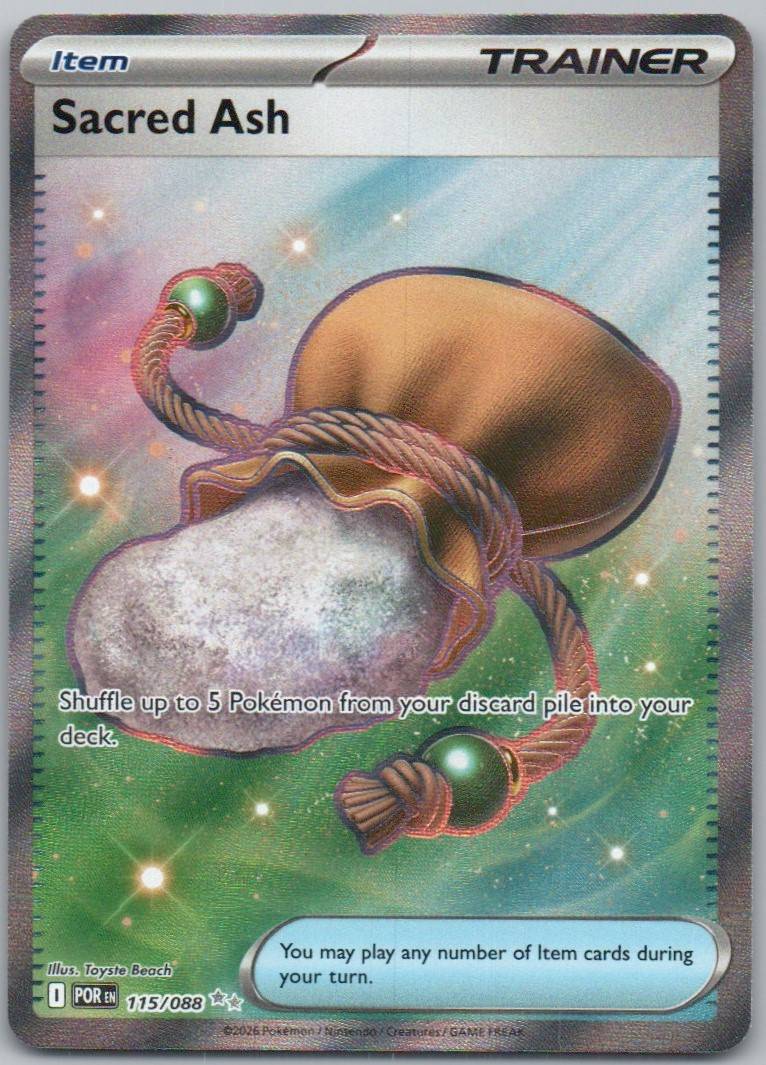 Sacred Ash 115 Holo Trainer Card - Perfect Order