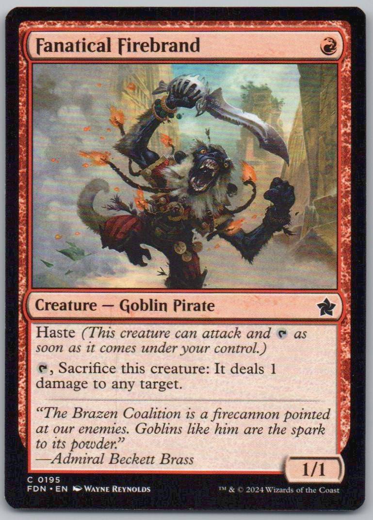 Fanatical Firebrand 195 Normal Creature Card - Foundations