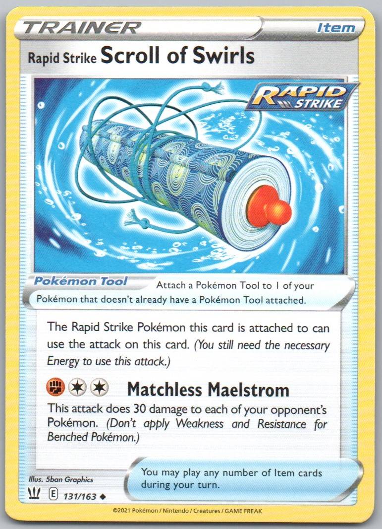 Rapid Strike Scroll of Swirls 131 Normal Trainer Card - Battle Styles