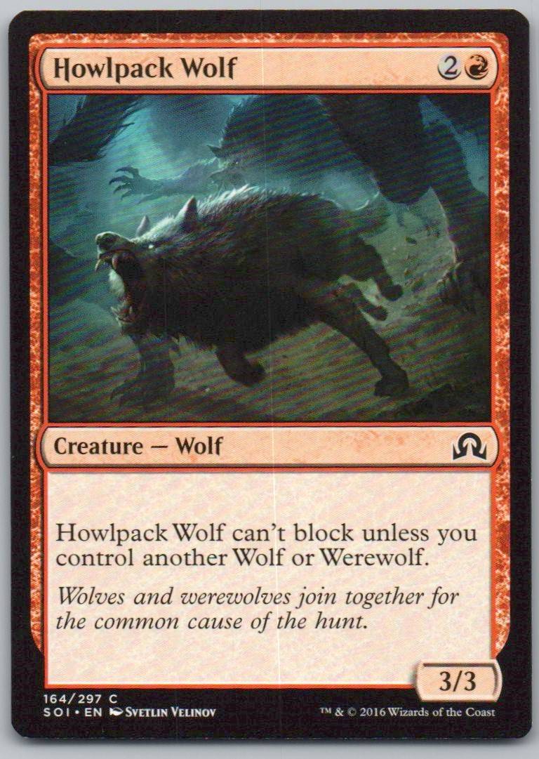 Howlpack Wolf 164 Normal Creature Card - Shadows over Innistrad