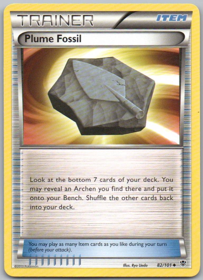 Plume Fossil 082 Normal Trainer Card - Plasma Blast