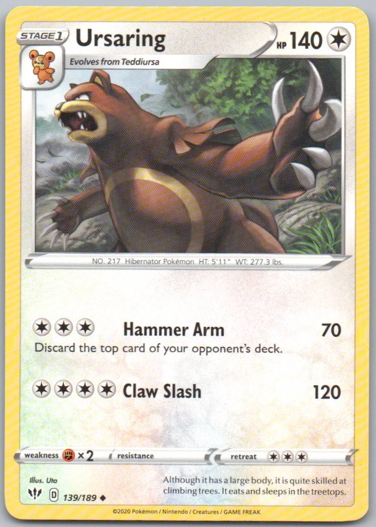 Ursaring 139 Normal Colorless Card - Darkness Ablaze
