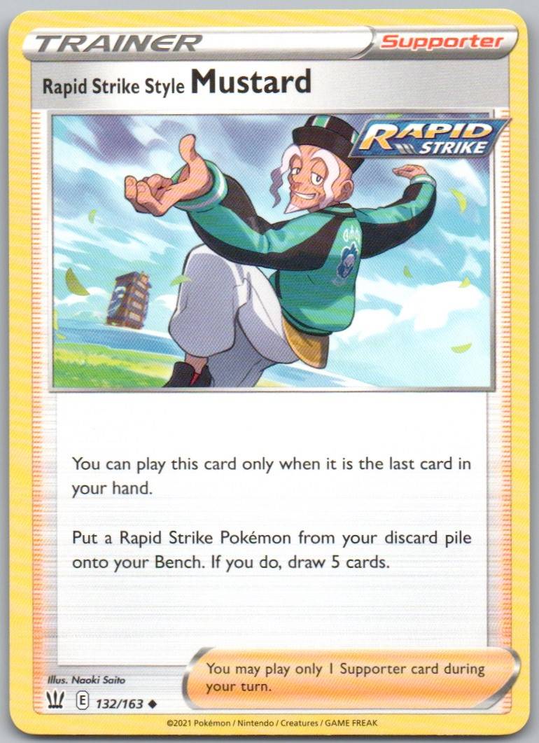 Rapid Strike Style Mustard 132 Normal Trainer Card - Battle Styles