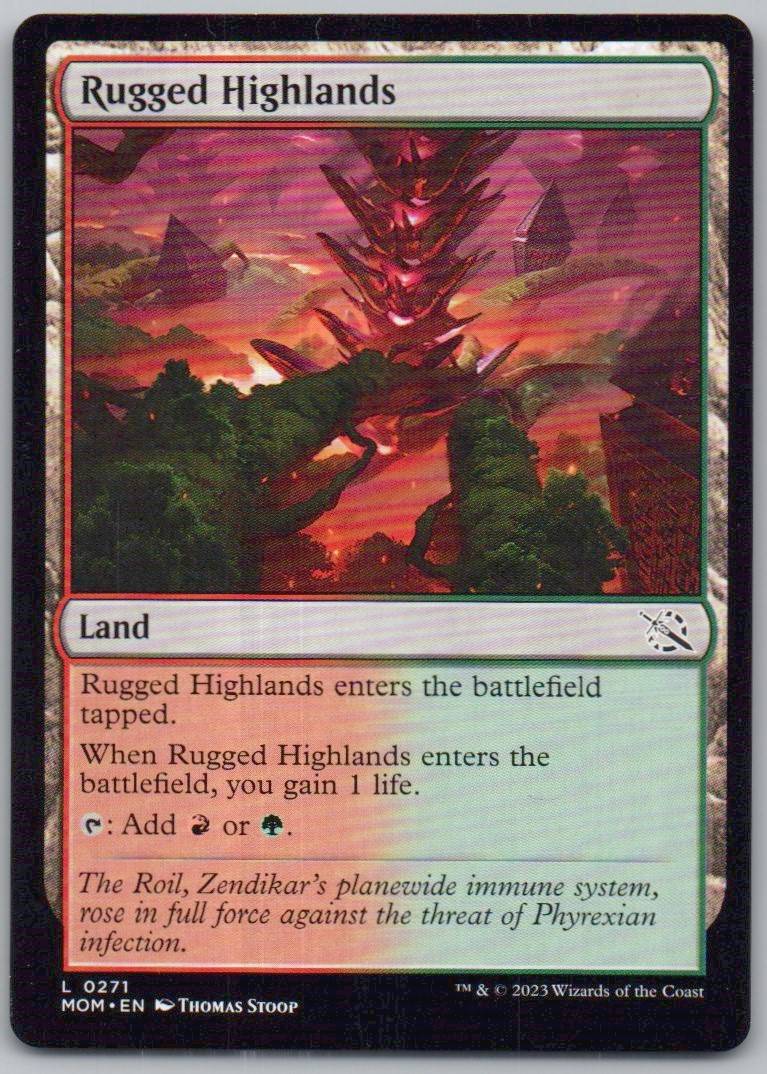 Rugged Highlands 271 0 Land Card - March of the Machine