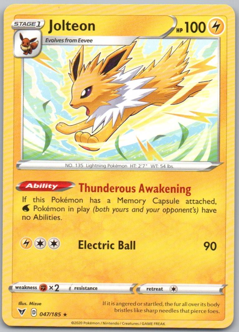 Jolteon 047 Normal Lightning Card - Vivid Voltage